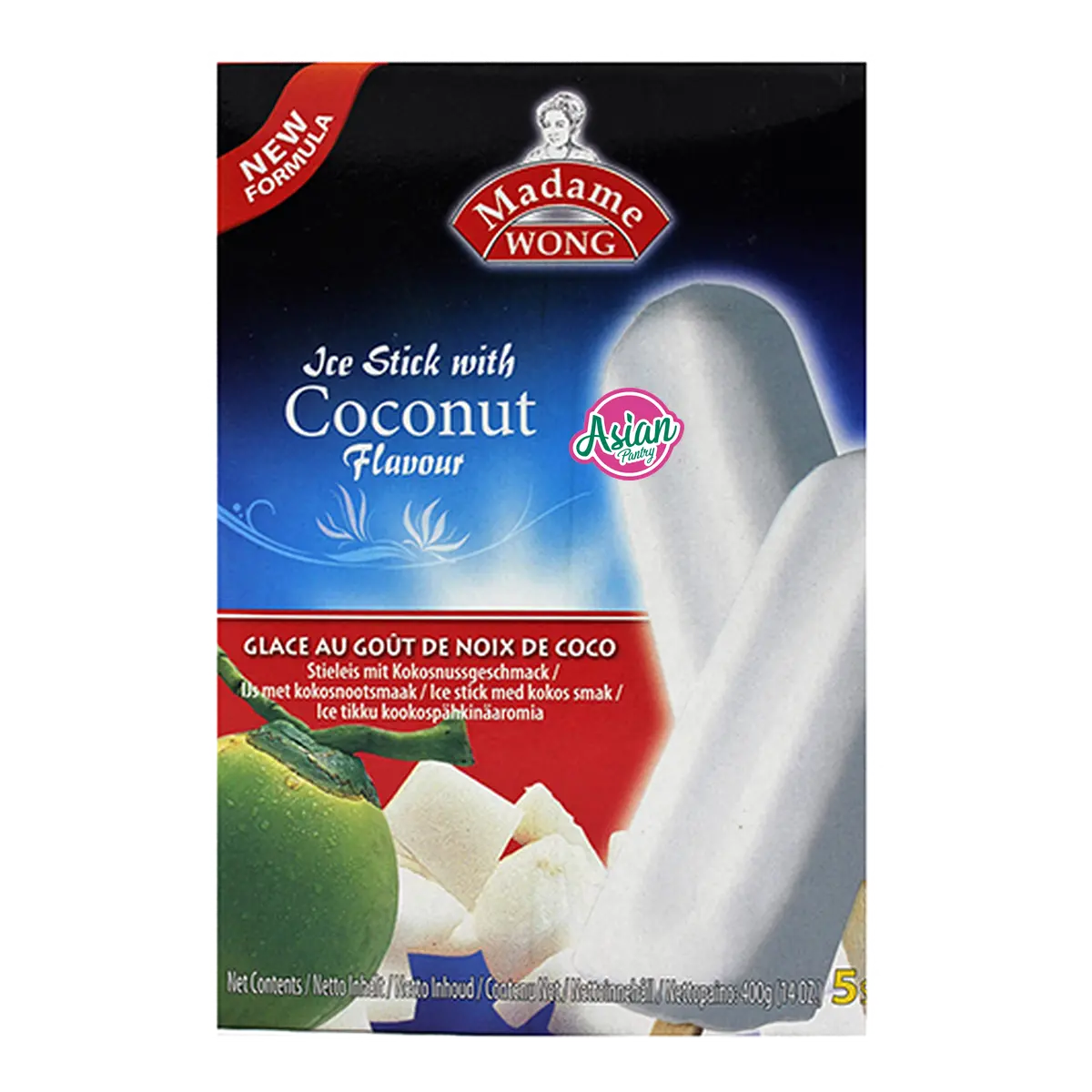 Madame Wong Frozen Coconut Ice Bars 5 Pieces