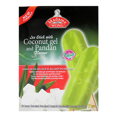 Madame Wong Frozen Coconut Gel & Pandan Ice Bars 5 Pieces