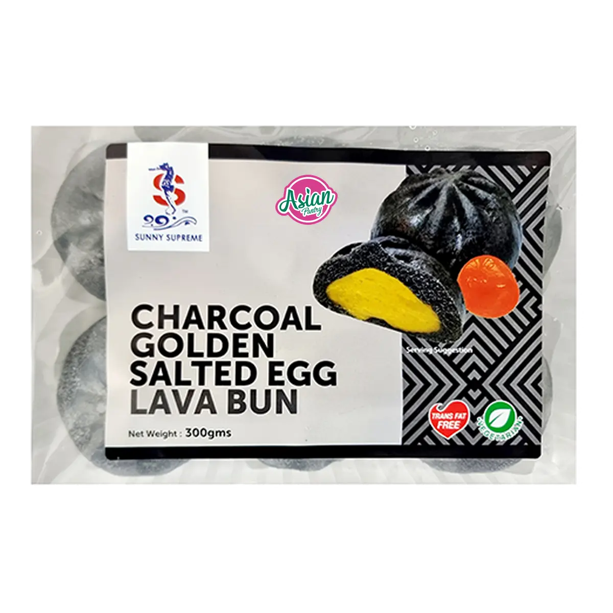 Sunny Seafood Frozen Salted Egg Lava Charcoal Bun 300g (6pcs)