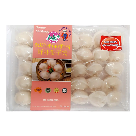 Sunny Seafood Frozen Steamed Scallop Dumplings 1kg