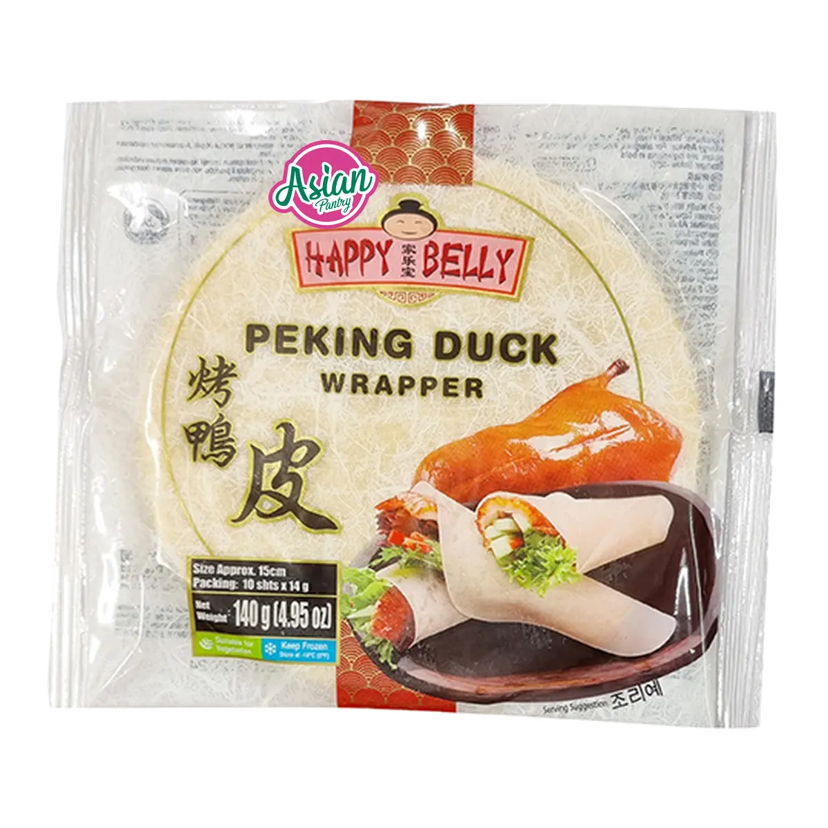 Happy Belly Frozen Peking Duck Wrap 140g 6"" [15cm] 10pcs