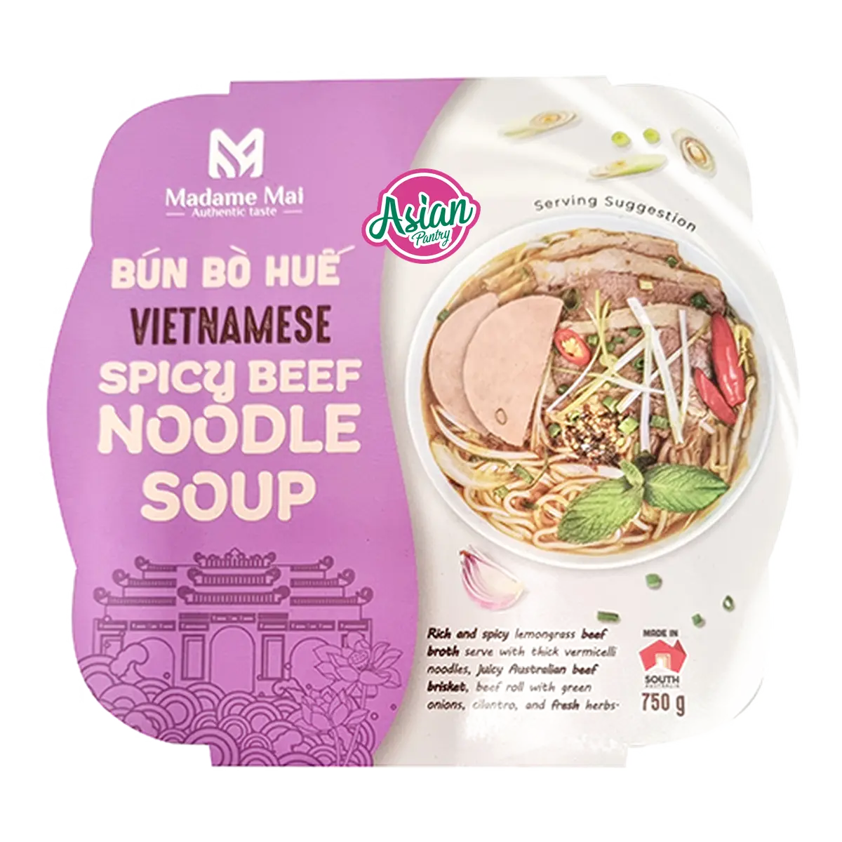 Madame Mai Frozen Spicy Beef Noodle Bowl 750g