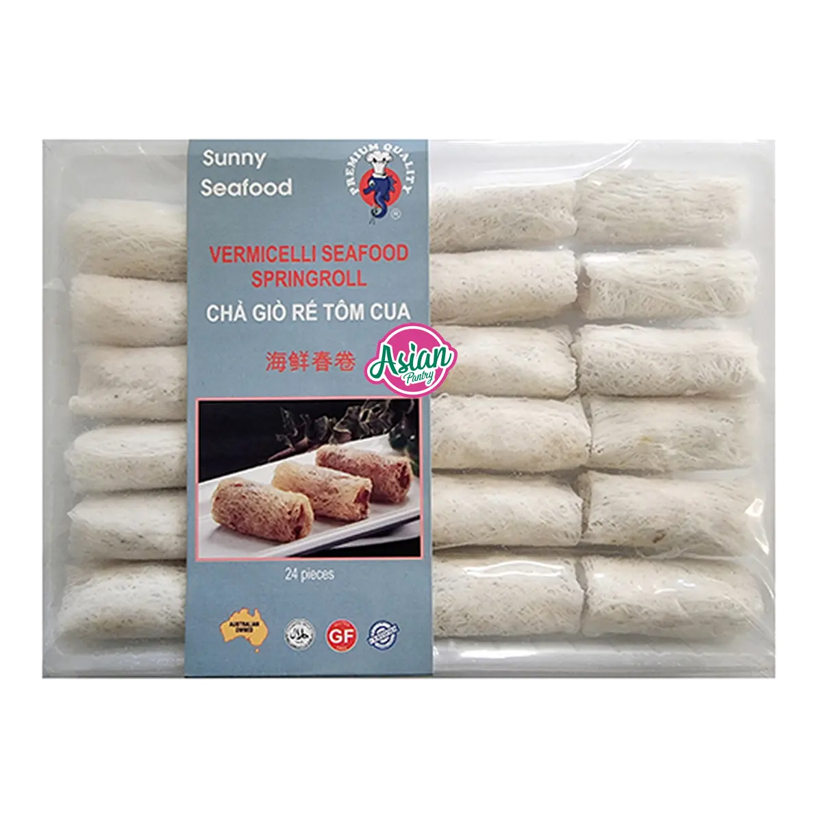 Sunny Seafood Frozen Gluten-Free Seafood Vermicelli Spring Rolls 480g