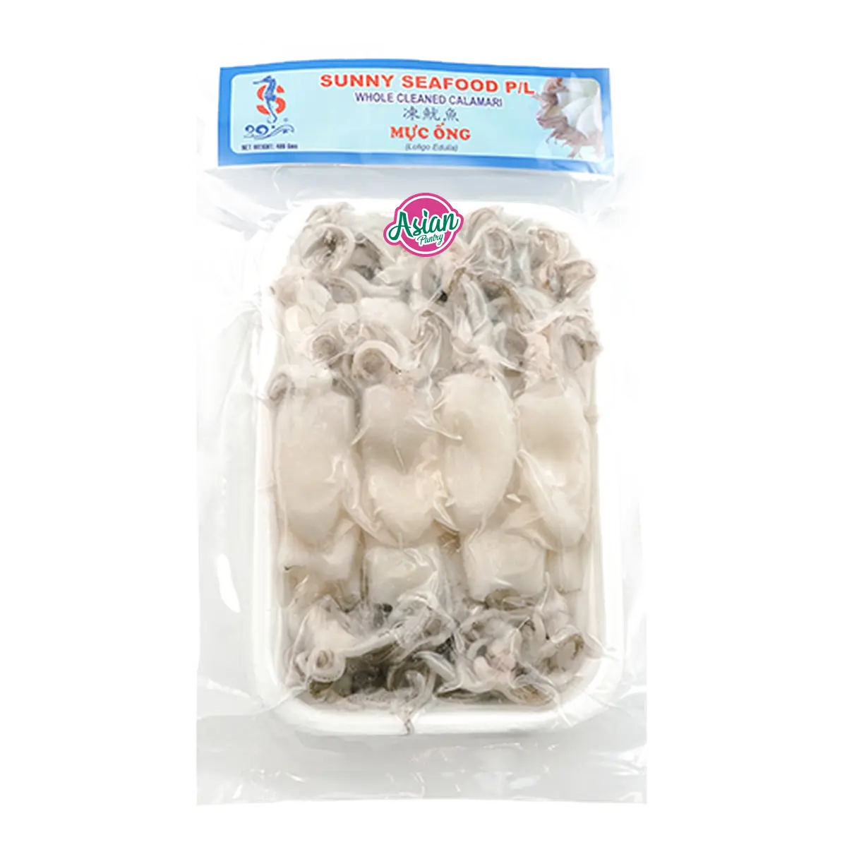 Sunny Seafood Frozen Cleaned Calamari on Tray 400g