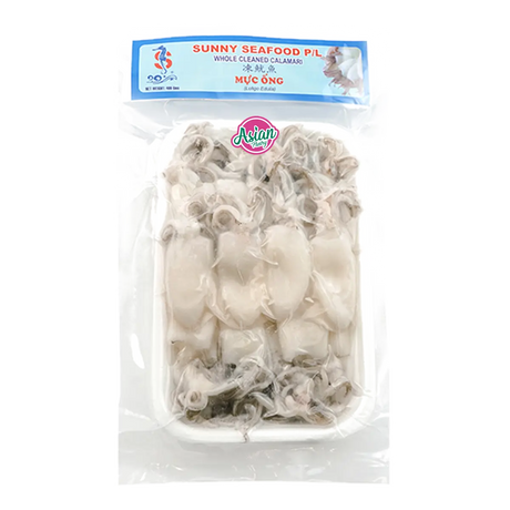Sunny Seafood Frozen Cleaned Calamari on Tray 400g