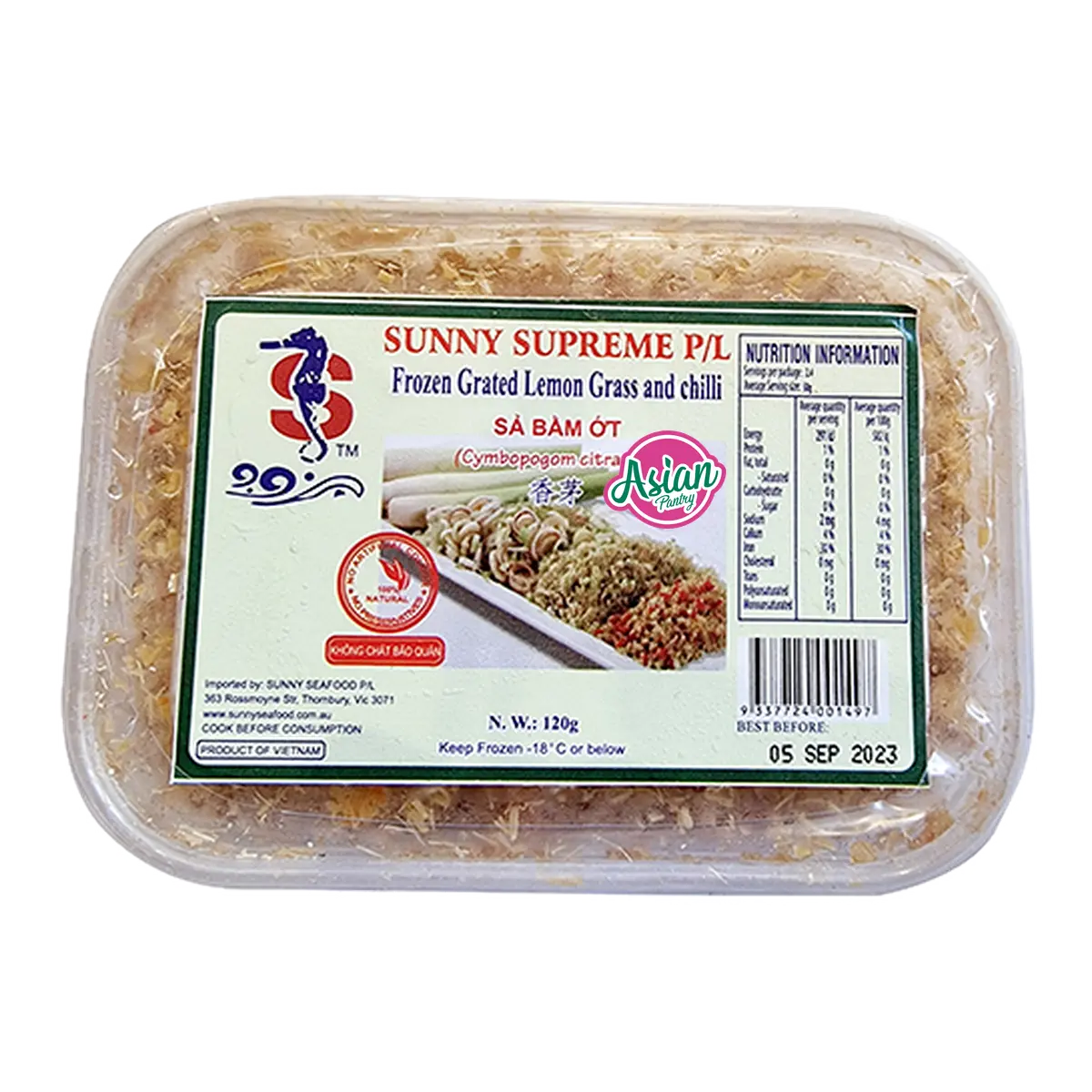 Sunny Seafood Frozen Minced Lemongrass & chilli 120g