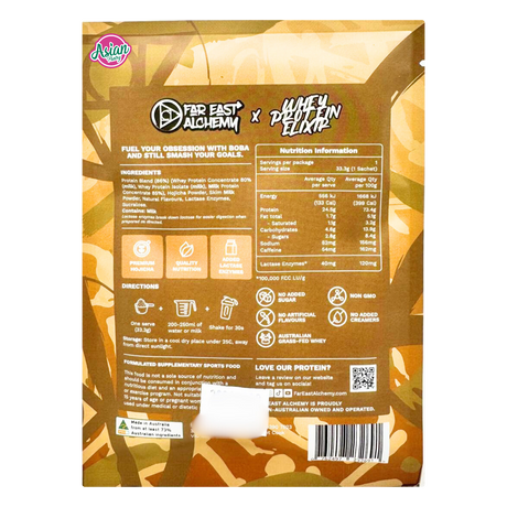 Far East Alchemy Whey Protein Elixir Hojicha Latte (Single Serve) 33g