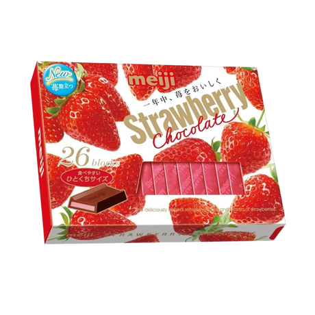 Meiji Strawberry Chocolate Box Blocks 120g
