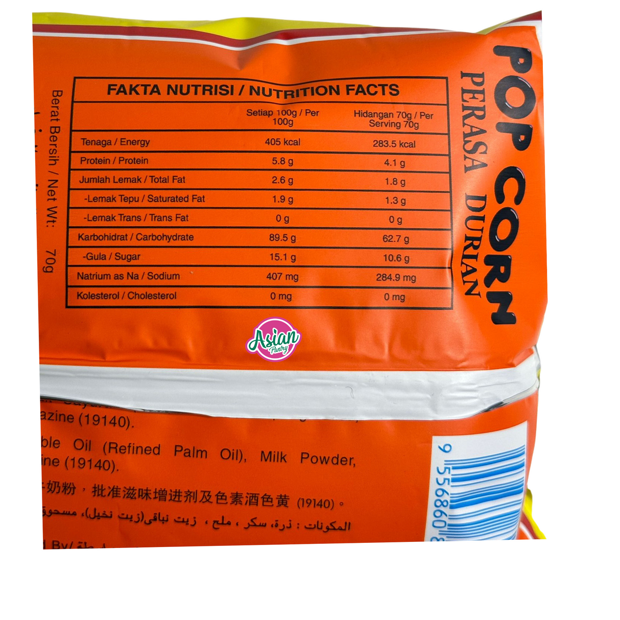 Cap 榴莲爆米花 70g