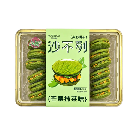 GuoZiQu Sablé Sandwich Biscuit Mango & Matcha Flavour 210g