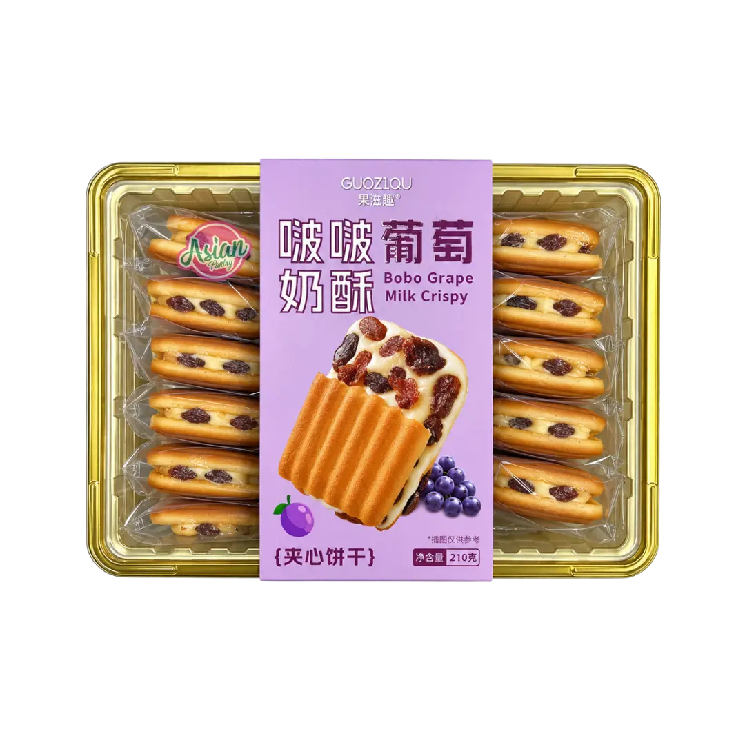 GuoZiQu Bobo Grape Milk Crisp 210g