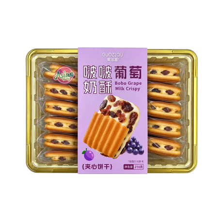 GuoZiQu Bobo Grape Milk Crisp 210g