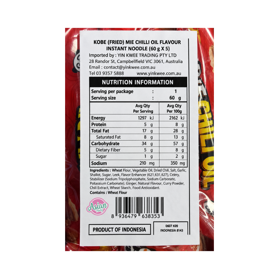 BonCabe Mie Chilli Oil Noodles 60g