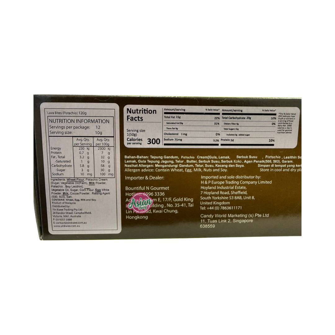 Lava Bites Dark Chocolate Pistachio Family Pack 200g