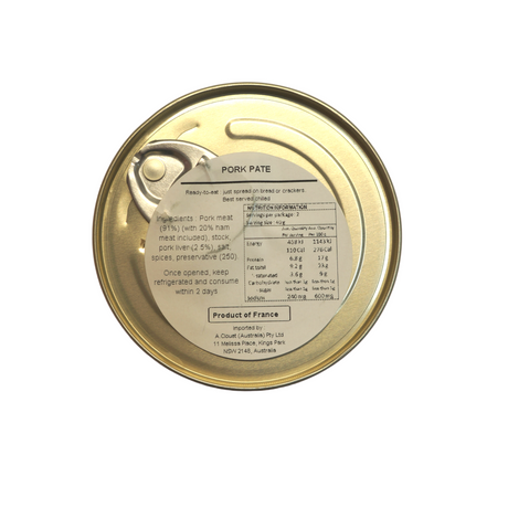Henaff Pork Pate 80g Nutritional Information & Ingredients