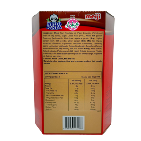 Biskut Meiji Hello Panda dengan Isi Berperisa Coklat 234g