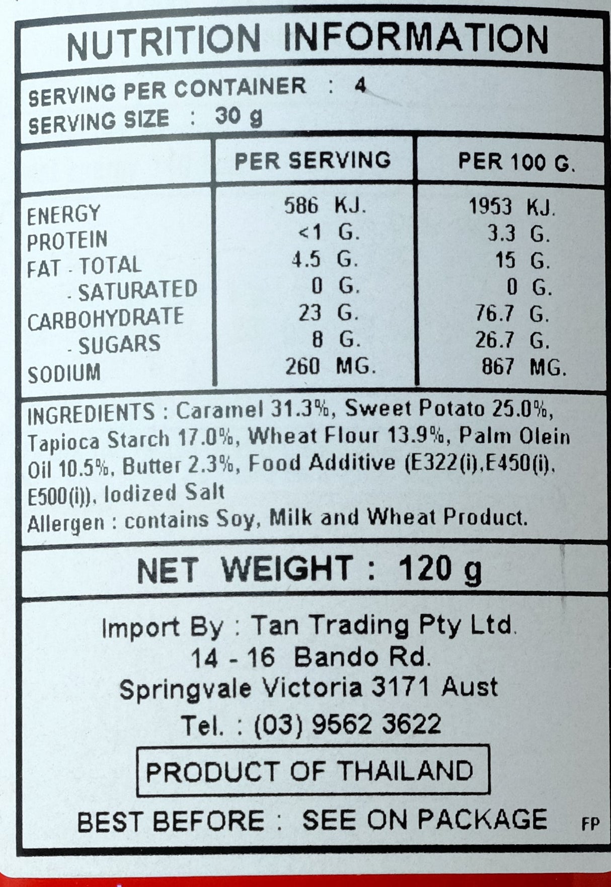 Party Butter Caramel Coated Sweet Potato Chips 120g