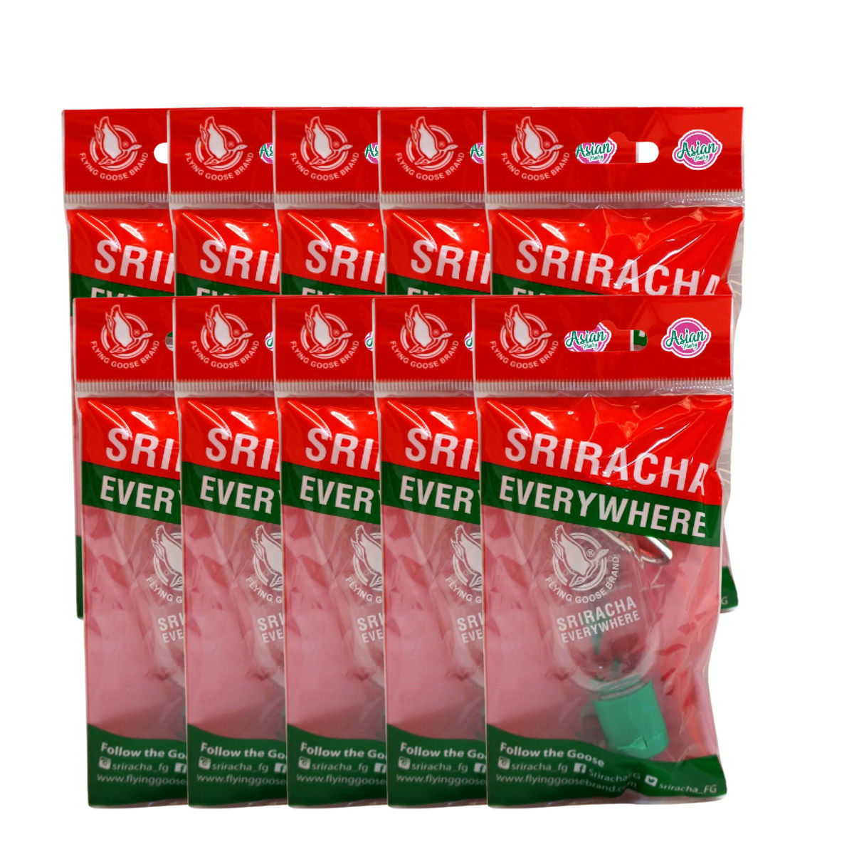 Angsa Terbang Sriracha Di Mana-mana Cincin Kunci Boleh Diisi Semula