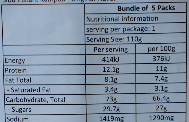 The Kitchen Food Sibu Instant Kampua Original 550g Back