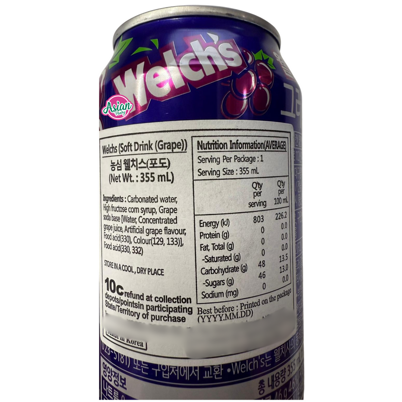 Welch's Soft Drink (Grape) 355ml