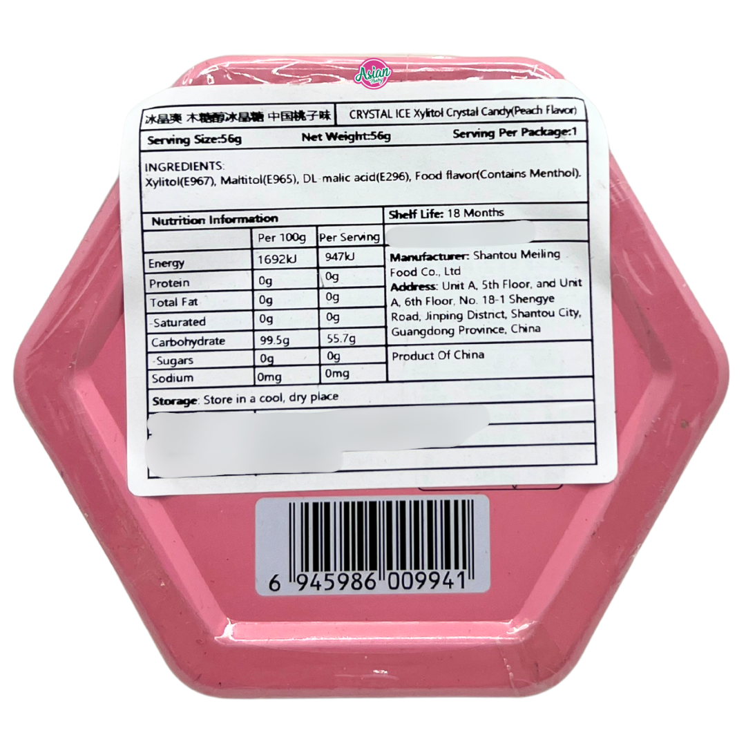 Ice Crystal Xylitol Crystal Candy (Peach Flavour) 56g