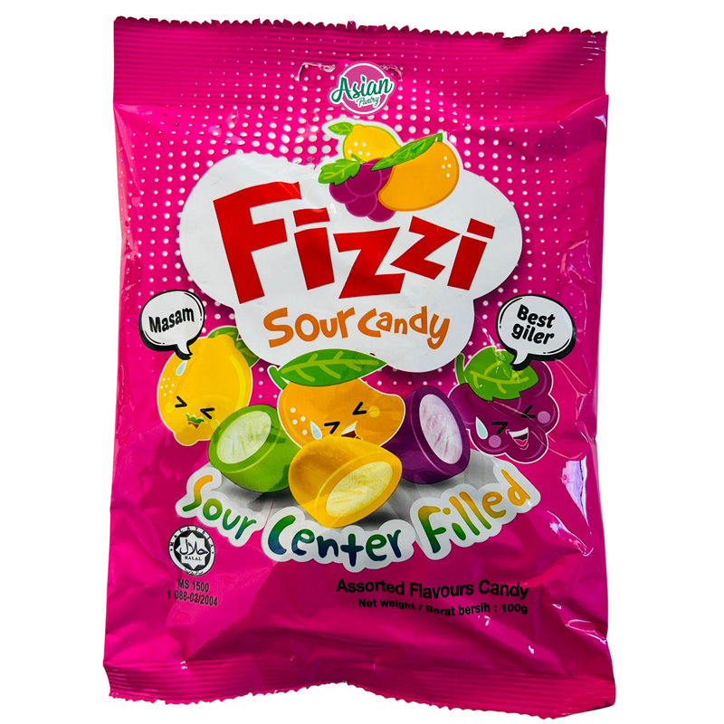 Lot 100 Fizzi Sour Candy Assorted  100g