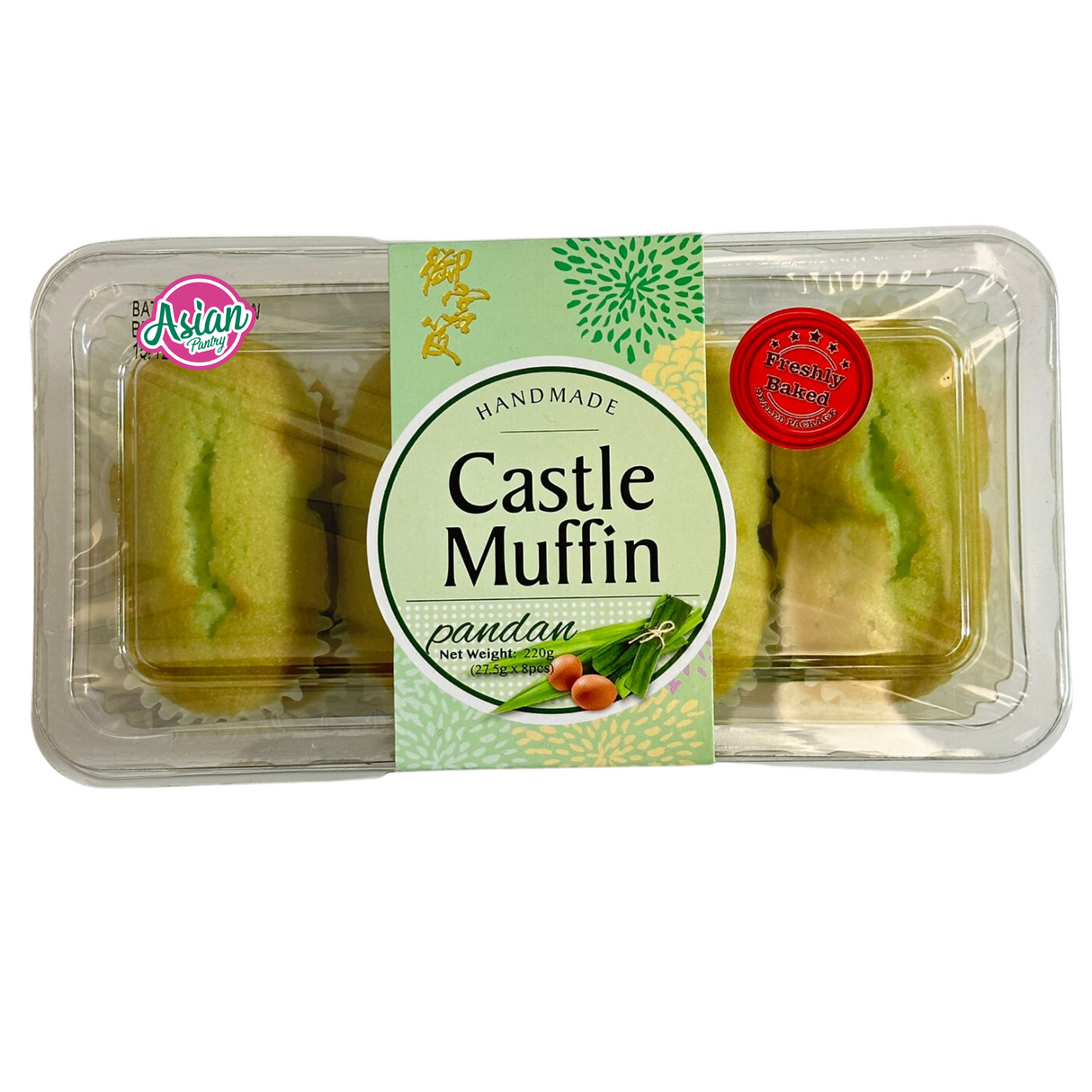 Yin Kwee Handmade Castle Muffin Pandan 8pcs 220g