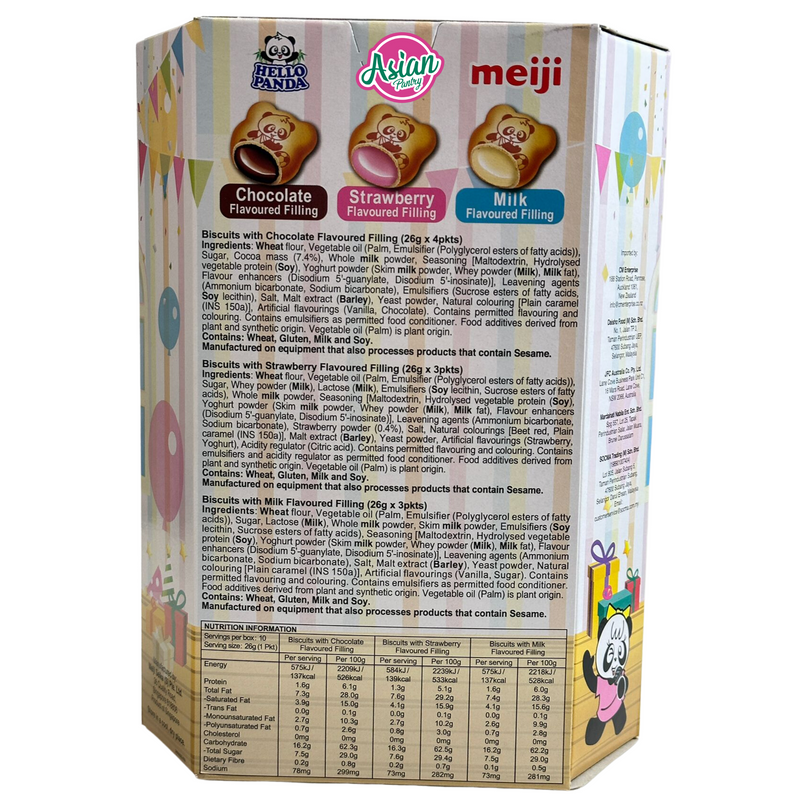 Meiji Hello Panda Assortment of 3 Flavours 10pk 260g