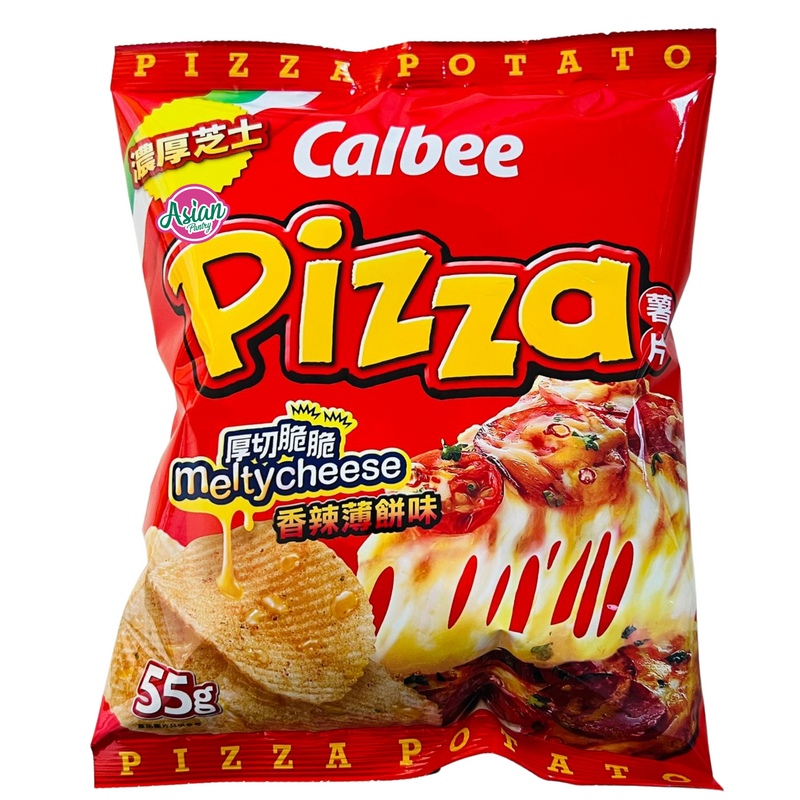 Calbee Potato Chips Spicy Pizza Melty Cheese 55g