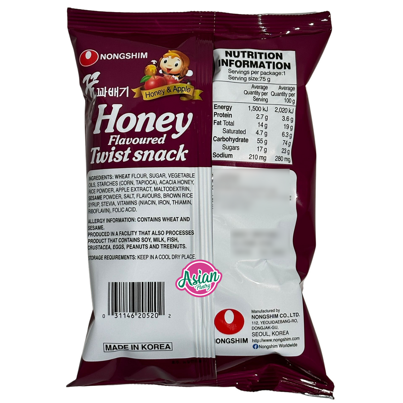 Nongshim Honey & Apple Twist Snack  75g