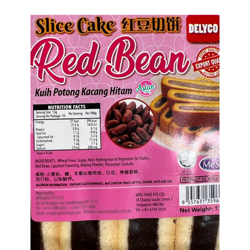 Delyco Slice Cake Red Bean 130g