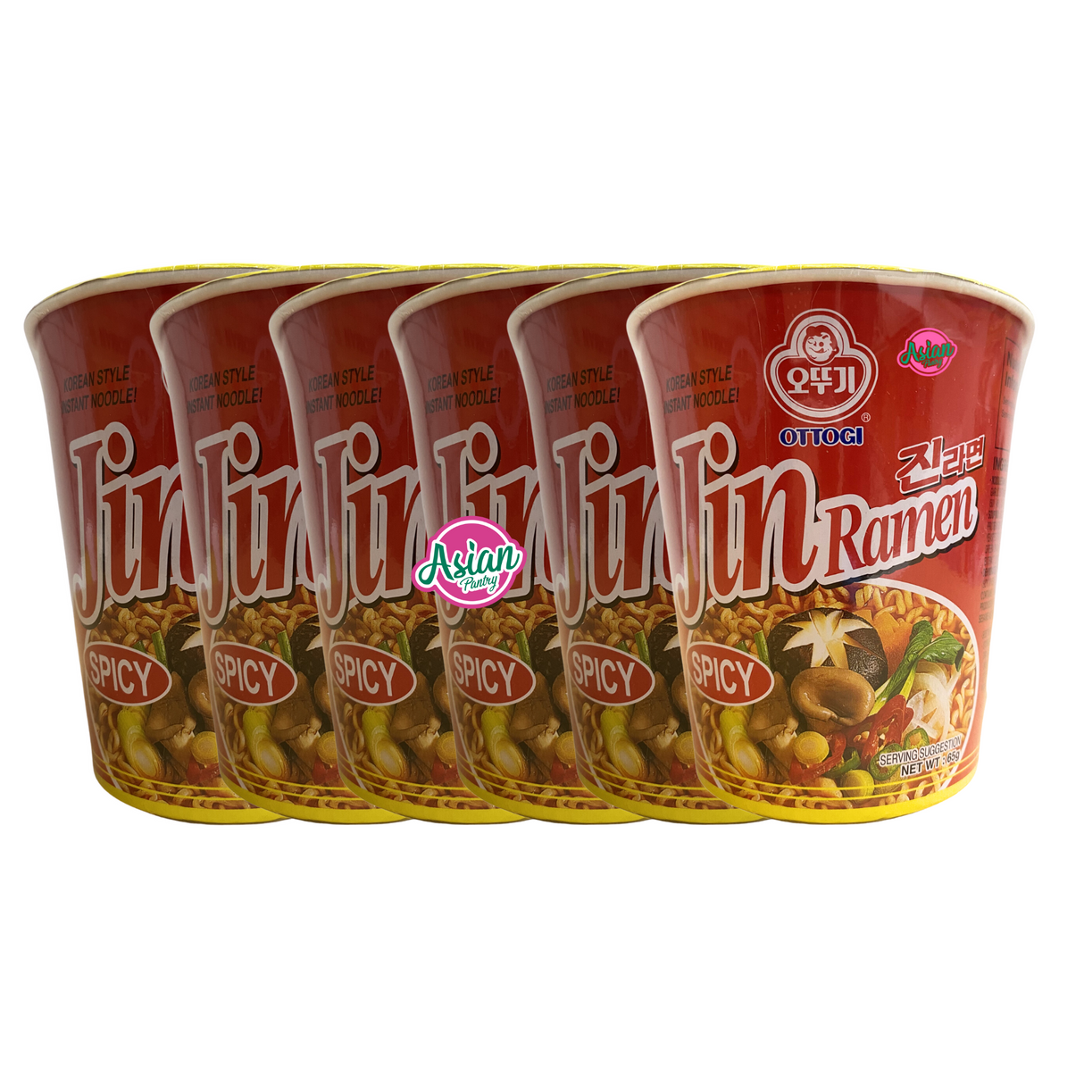 Ottogi Jin Ramen Cup Spicy (6 Pack) 390g