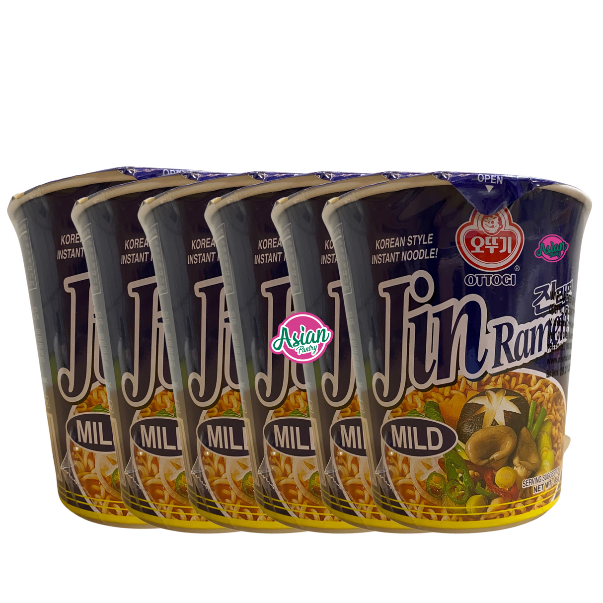 Ottogi Jin Ramen Cup Mild (6 Pack) 390g