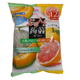 Orihiro Jelly Pouch Melon &amp; Pink Grapefruit 12P 240g