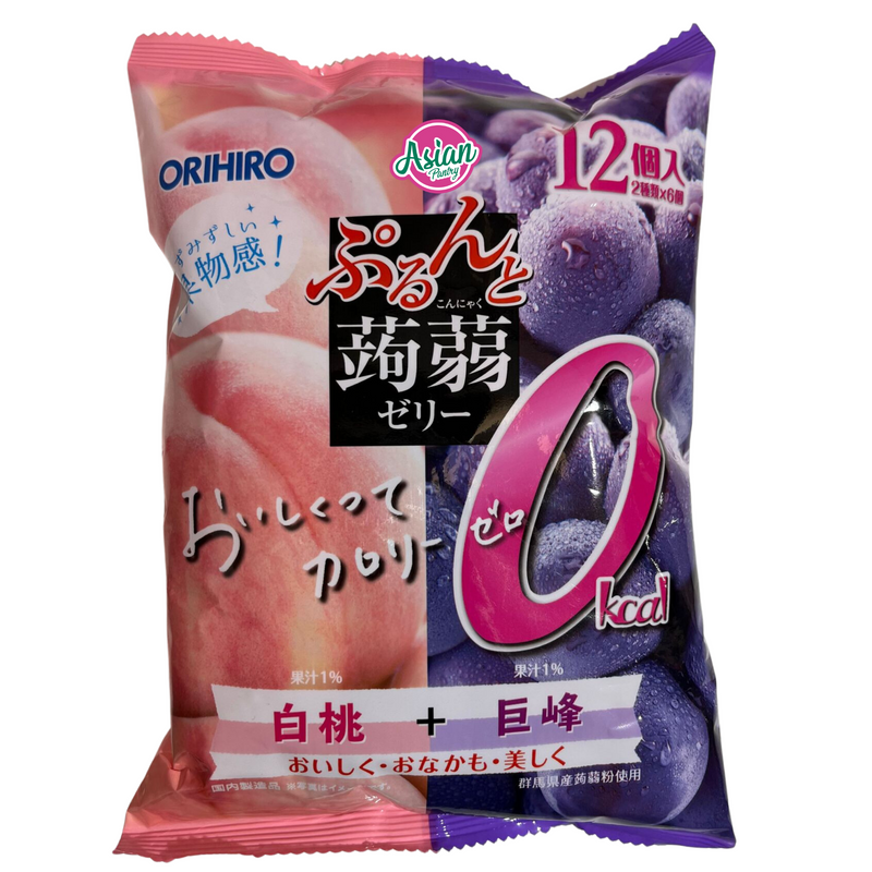 Orihiro Jelly Calorie Zero White Peach & Grape 12P 216g