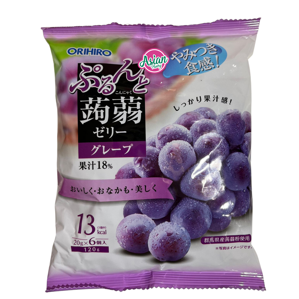 Orihiro Konjac Jelly Pouch Grape 6P 120g