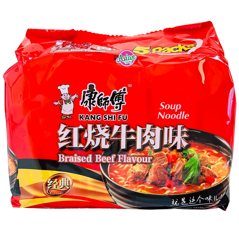 Kang Shi Fu Soup Noodle Braised Beef Flavour 5packs 530g