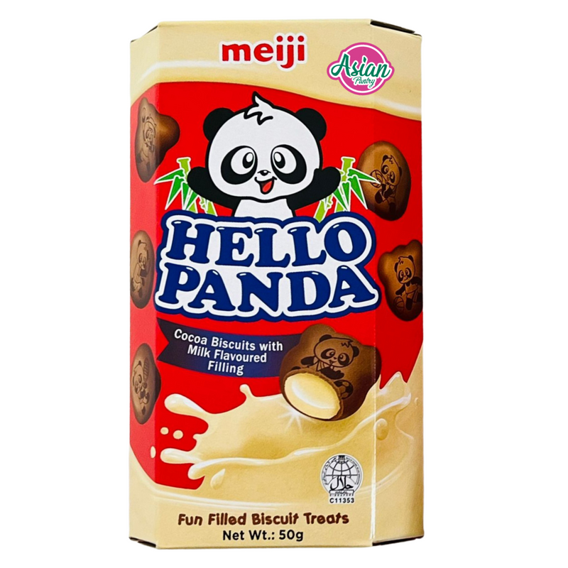 Meiji Hello Panda Cocoa Biscuits with Milk Flavoured Filling 50g