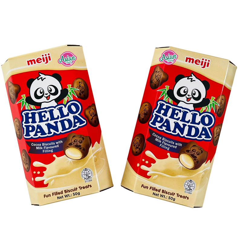 Meiji Hello Panda Cocoa Biscuits with Milk Flavoured Filling 2pk 100g