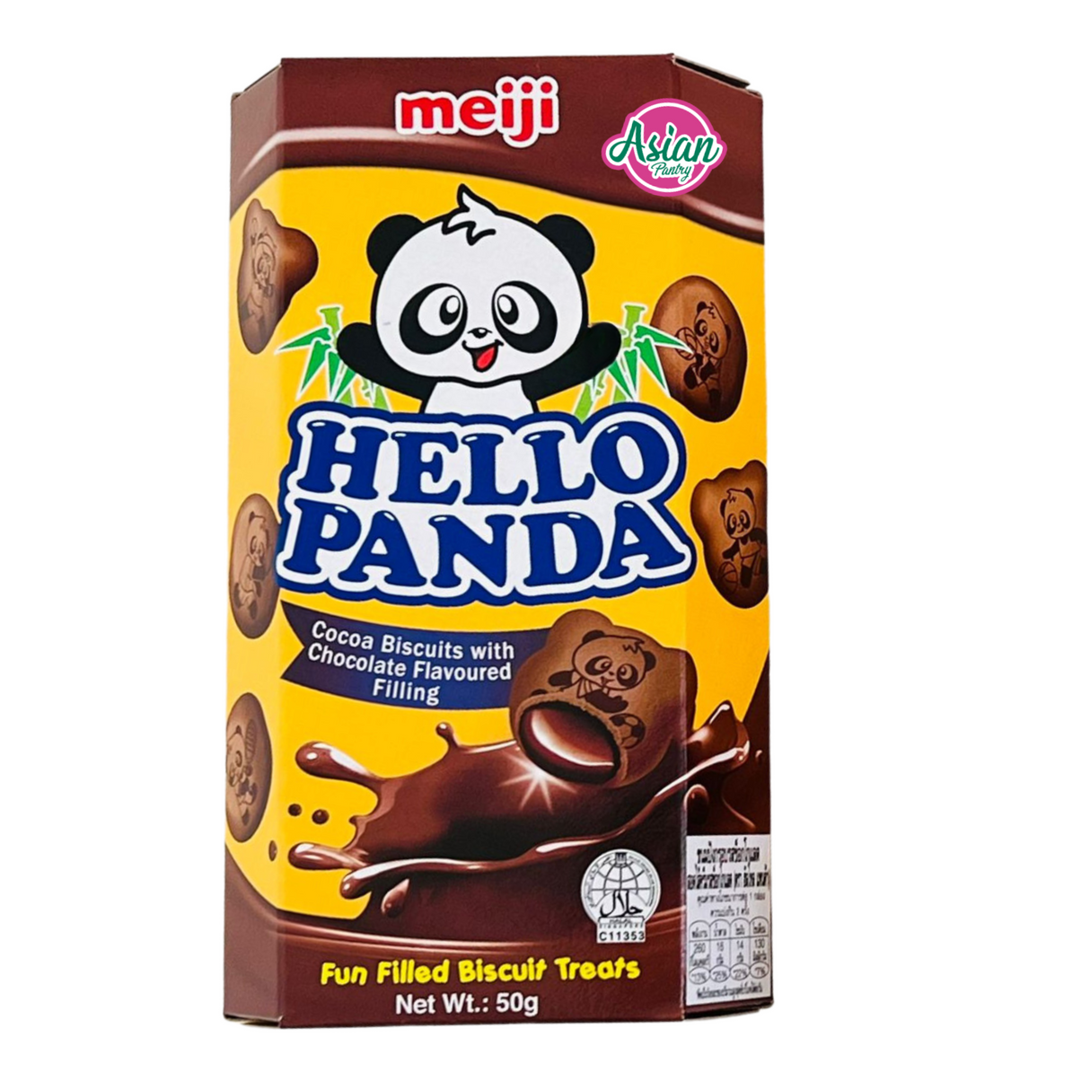 Meiji Hello Panda Cocoa Biscuits with Chocolate Flavoured Filling 50g
