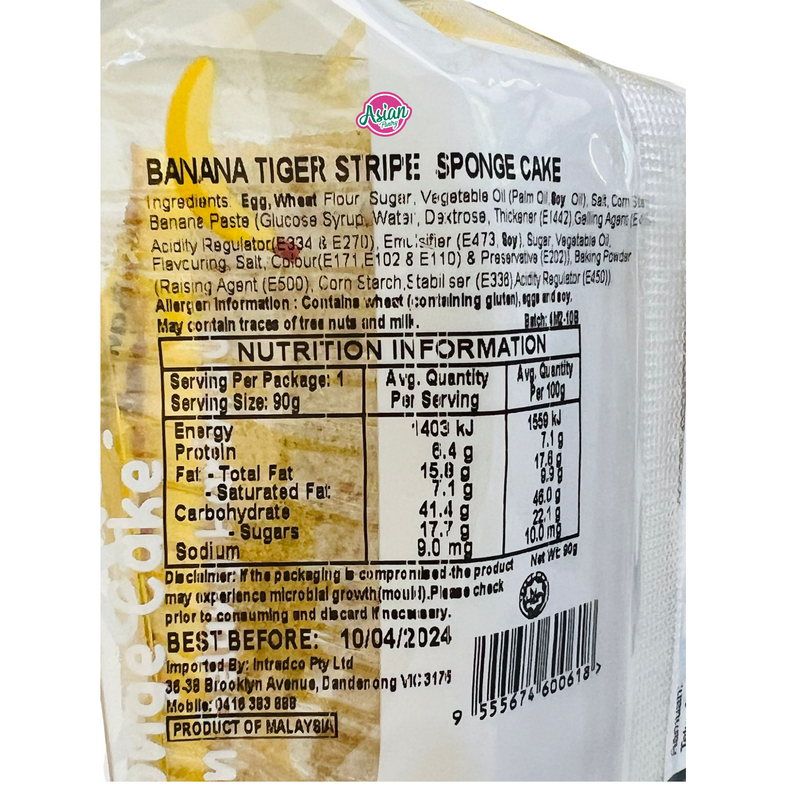Yami Sponge Cake with Tiger Skin Banana Pisang 90g (Best Before 10/4/24)