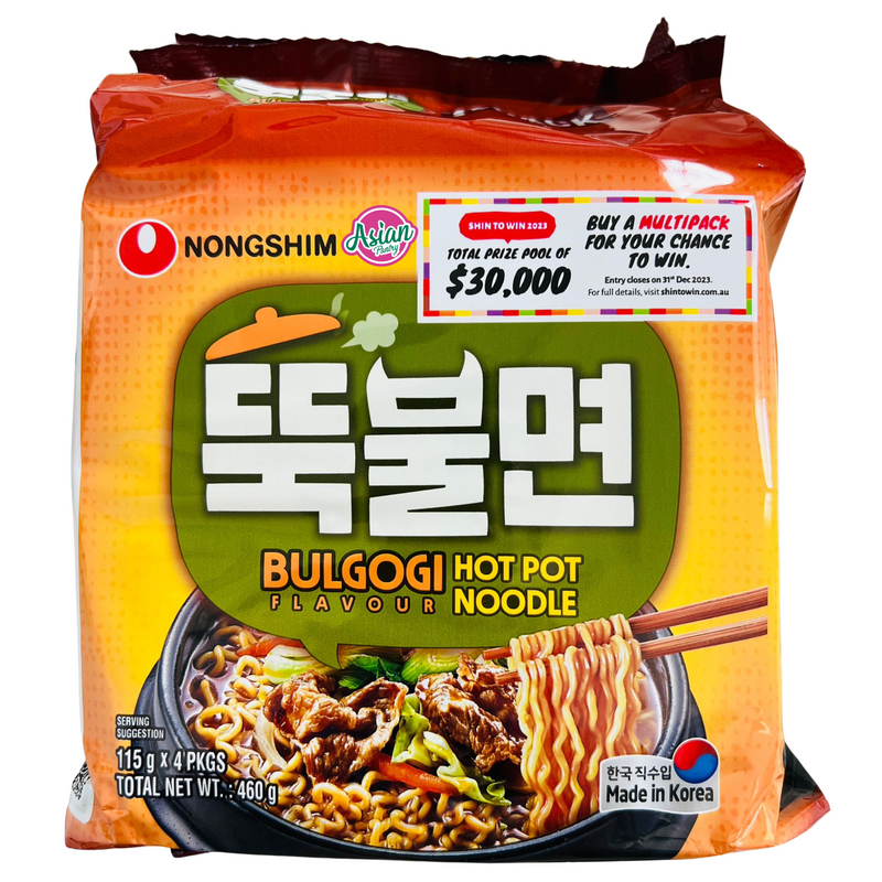 Nongshim Bulgogi Flavour Hot Pot Noodle 4Pk 460g