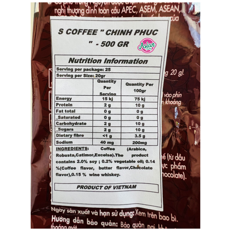 Trung Nguyen Coffee S (Ca Phe Rang Xay) 500g