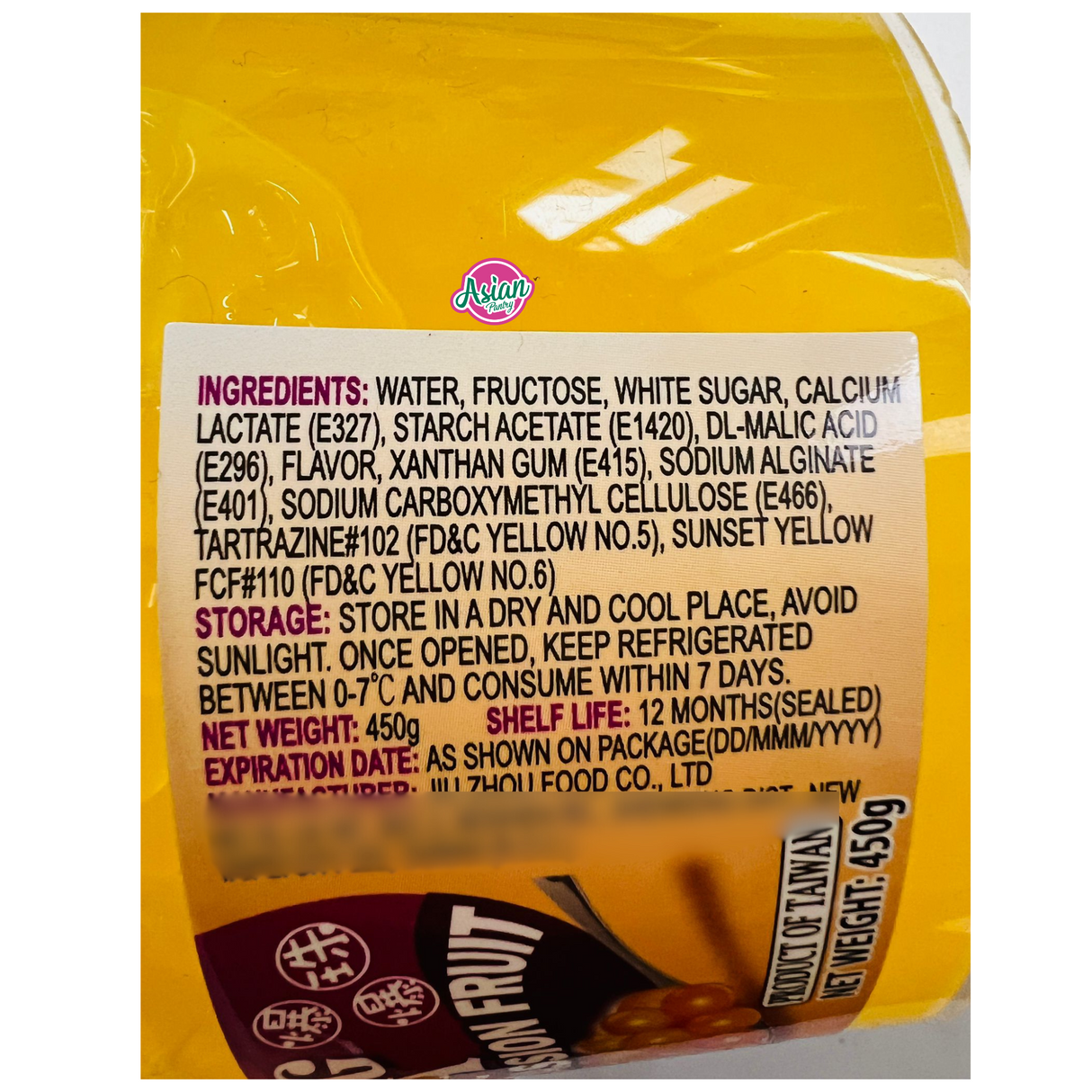CTF Passion Fruit Flavour Popping Boba (Pearls) 450g