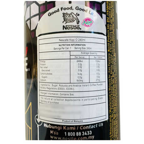 Kopi Nescafe Kopi-O 240ml