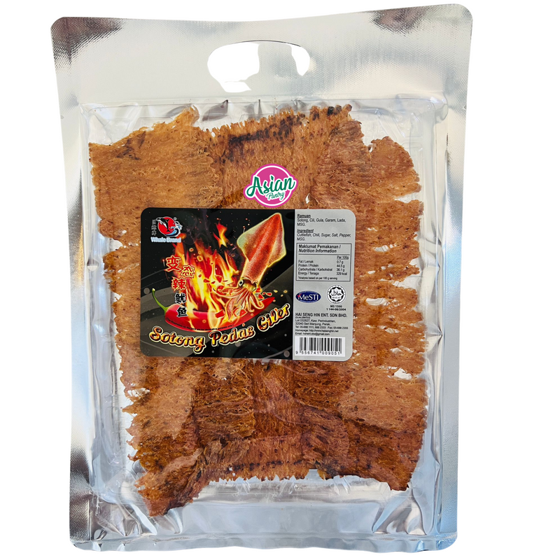 Whale Brand Spicy Cuttlefish Sliced (Sotong Pedas Giler) 80g