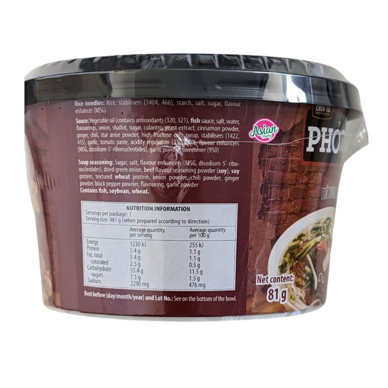 Chin-Su  Pho Story Instant Rice Noodles Beef Flavour 81g