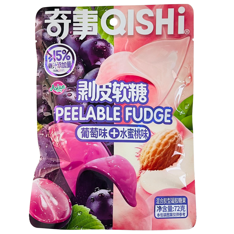 QISHI Peelable Fudge (Grape & Peach) 72g