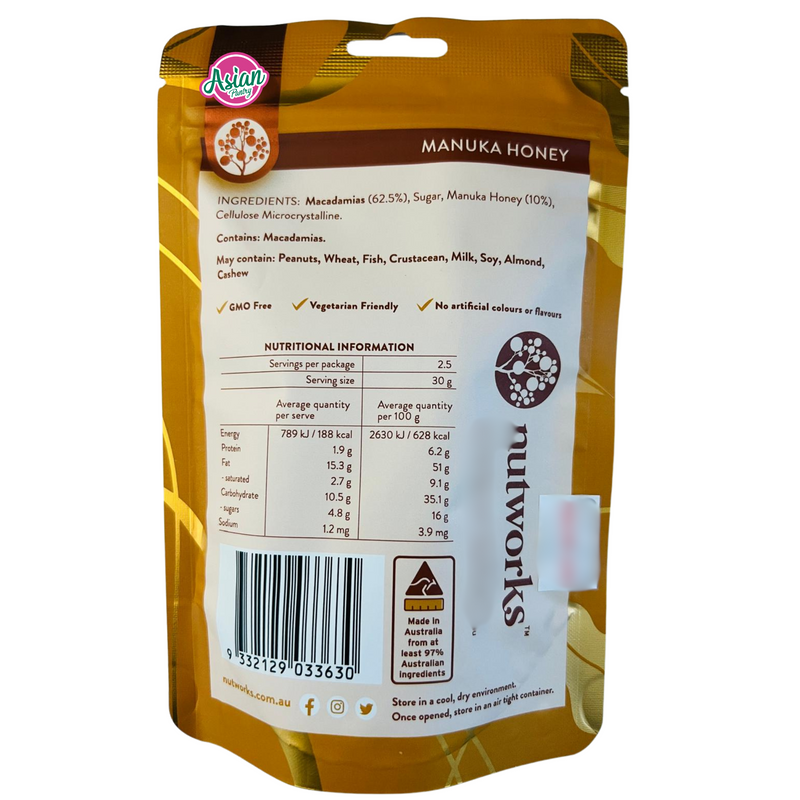 Nutworks Manuka Honey Macadamias 75g