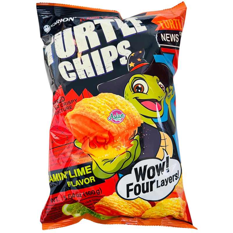 Orion Turtle Chips Flamin's Lime Flavour 160g